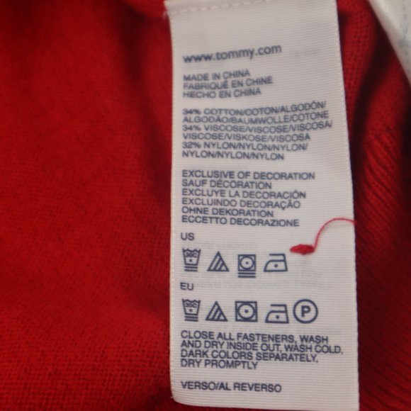 tommy hilfiger red bow sleeve XL Cardigan sweater - Picture 10 of 11
